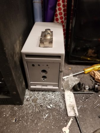 Fired Relocker On A Small Deposit Safe in Tampa