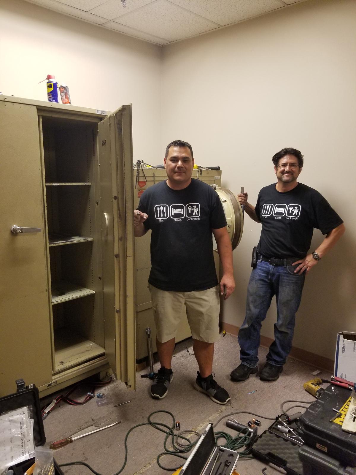 Double door insulated Mosler record safe opened by Florida Lock Doctor